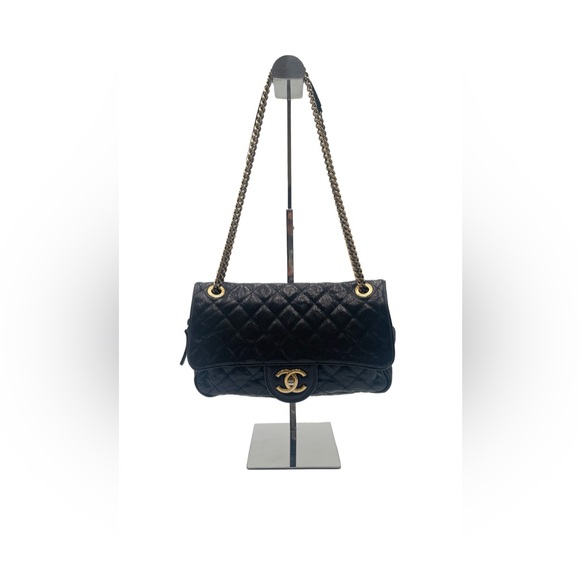 ✨$3,199✨ Chanel Crumpled Grained Calfskin Quilted Medium Shiva Flap - Picture 2 of 6